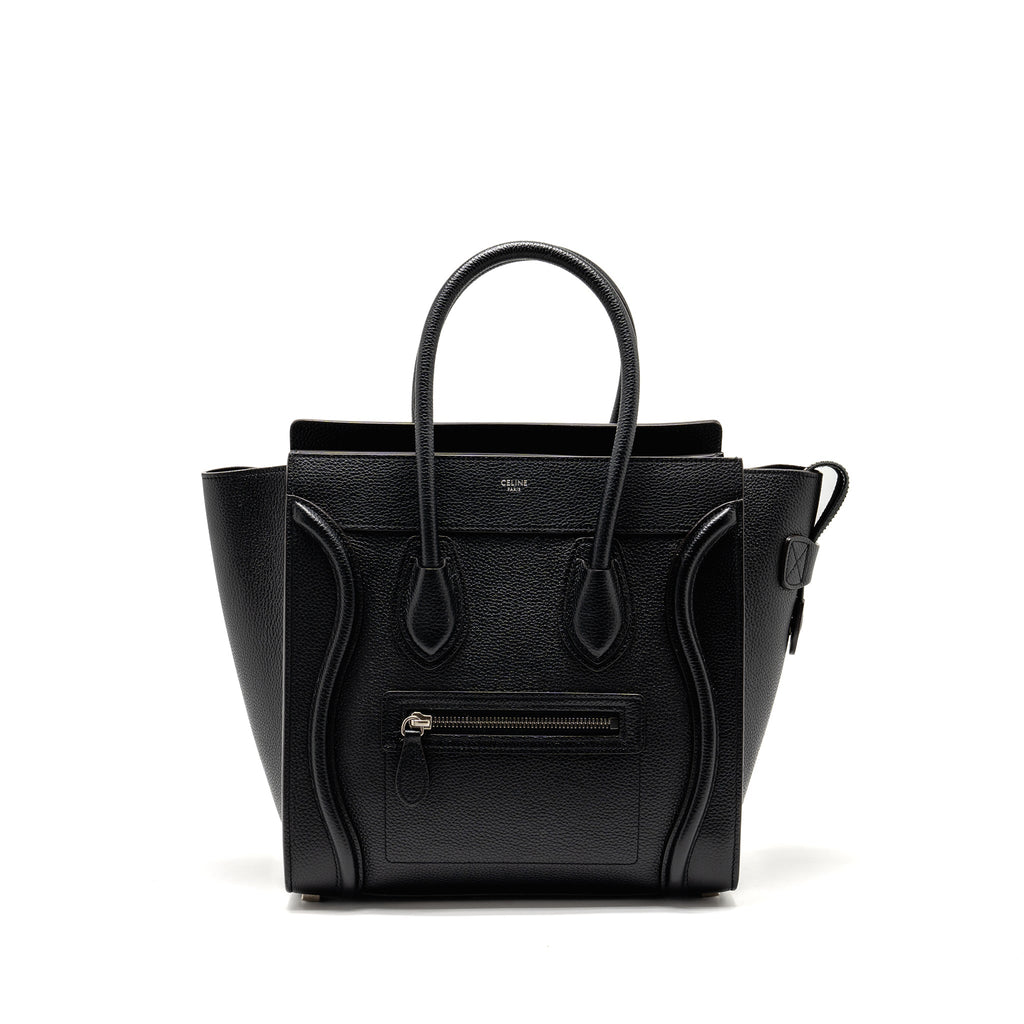 Celine Micro Luggage Bag Calfskin Black SHW