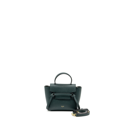 Celine Pico Belt Bag Grained Calfskin Dark Green