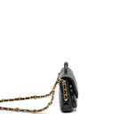 Chanel Double pocket top handle messanger bag shiny calfskin black GHW (microchip)