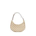 Celine Meduim Ava Bag Triomphe Canvas/Calfskin White/Brown