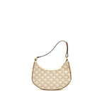 Celine Meduim Ava Bag Triomphe Canvas/Calfskin White/Brown