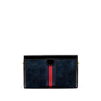 Gucci Ophidia Chain Bag Dragon Embroidered Suede Blue/Black/Multicolour GHW