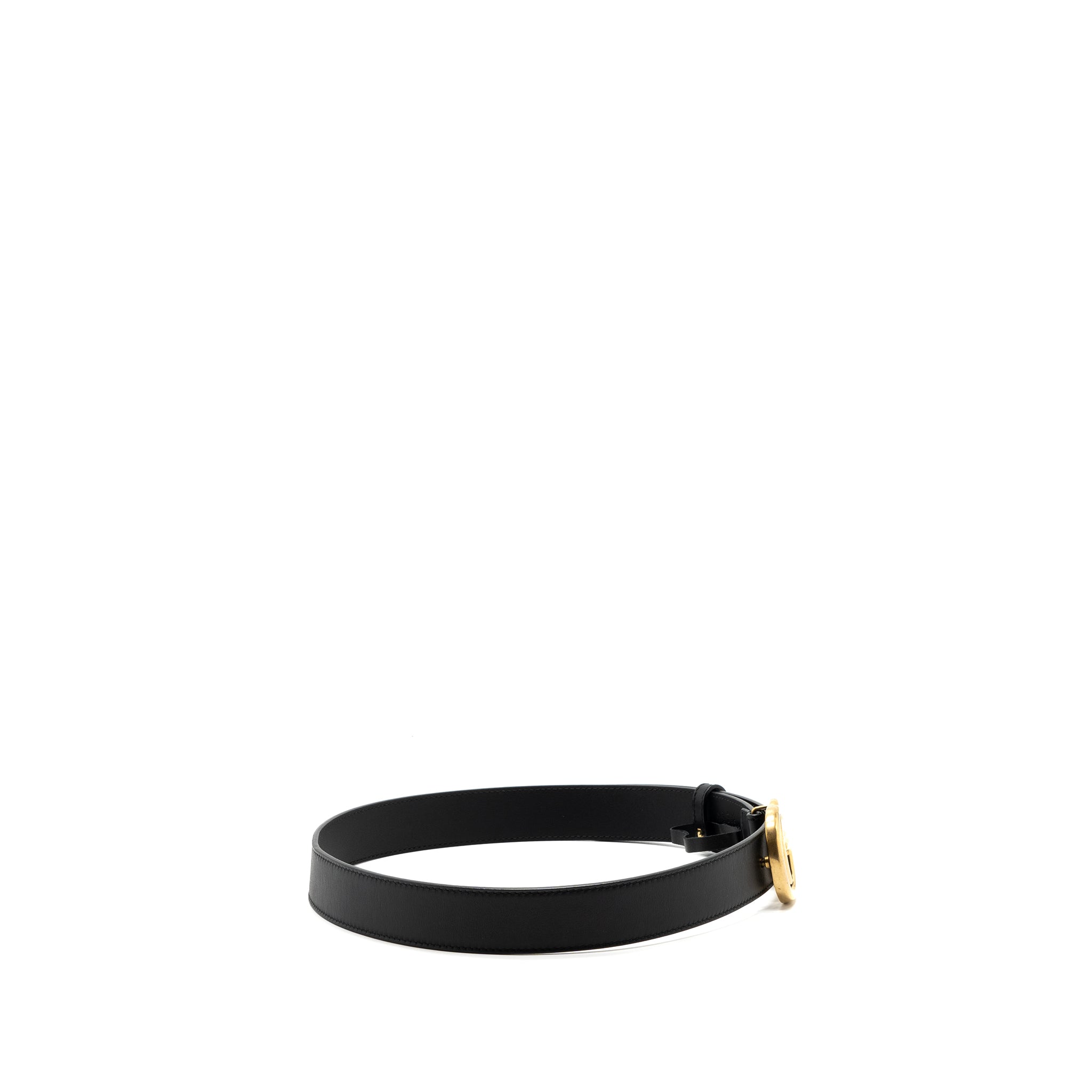 Gucci Size 75 GG Marmont Leather Belt Black GHW