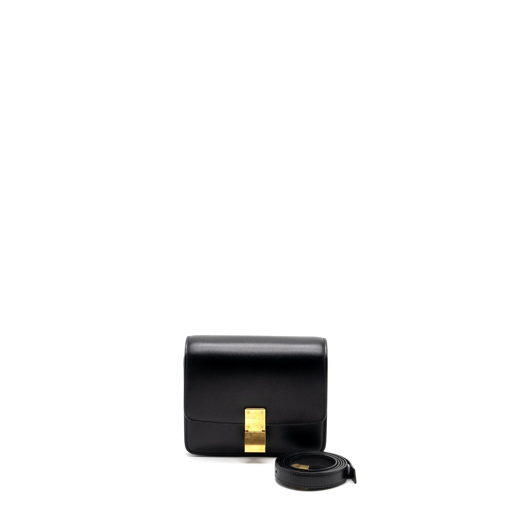 Celine mini classic box bag calfskin black