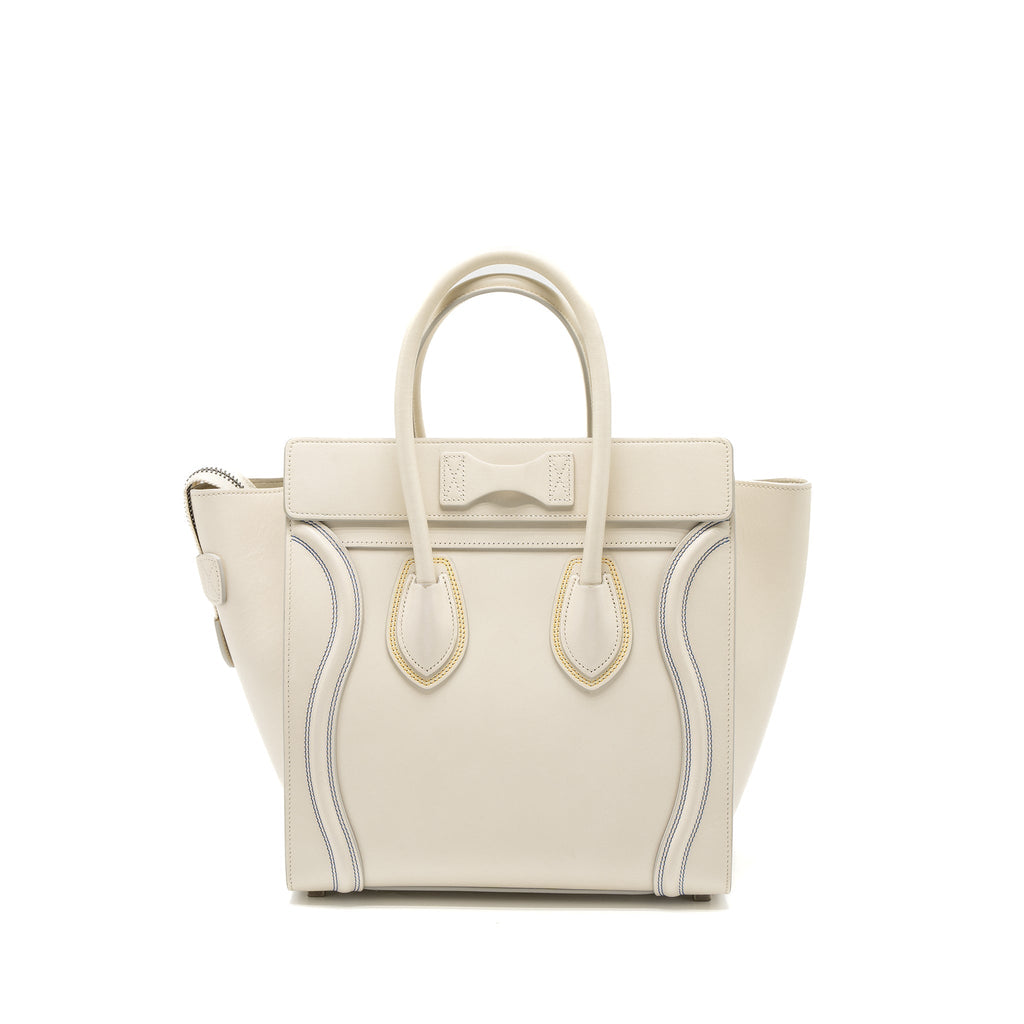 Celine Micro Luggage Bag Calfskin White