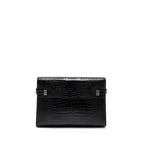 Saint Laurent medium Manhattan bag croc embossed calfskin black GHW