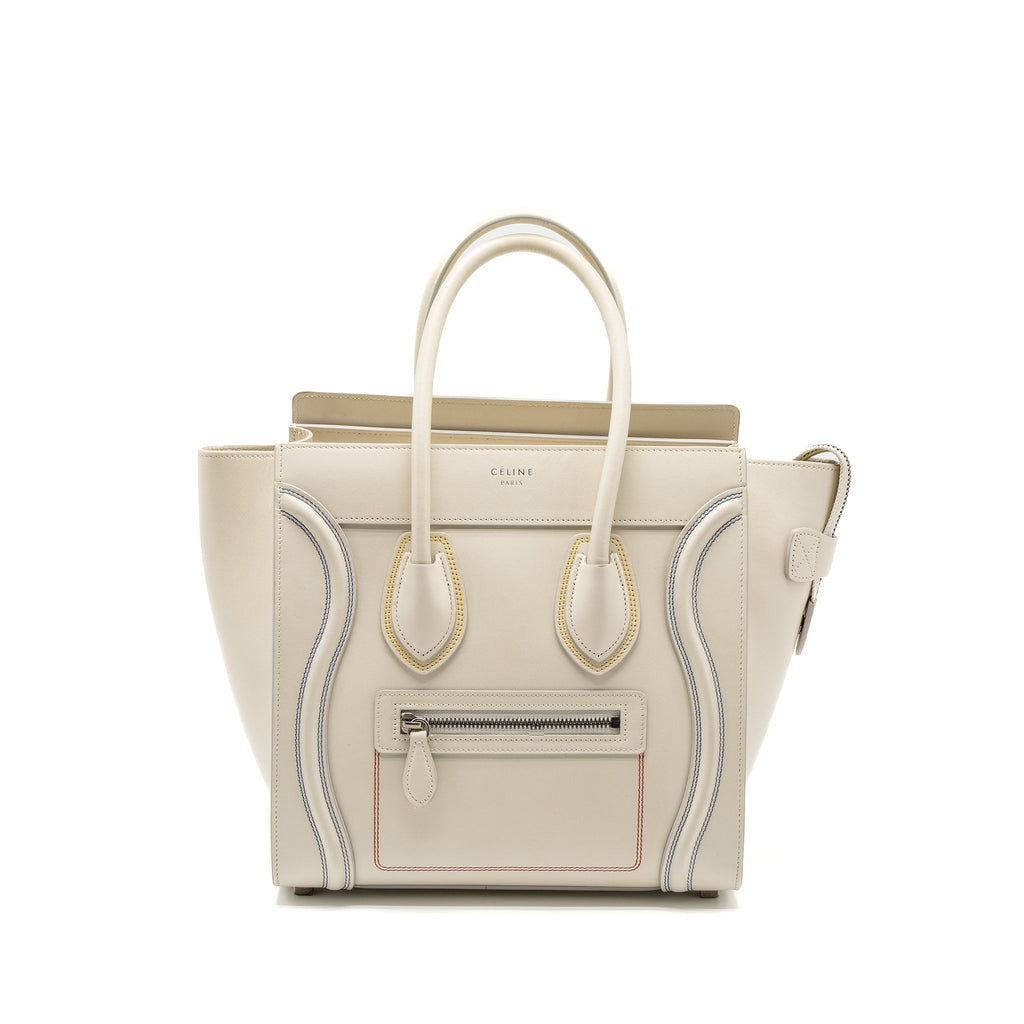 Celine Micro Luggage Bag Calfskin White