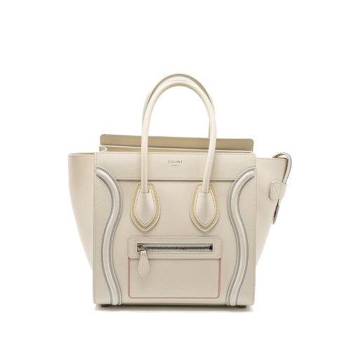 Celine Micro Luggage Bag Calfskin White