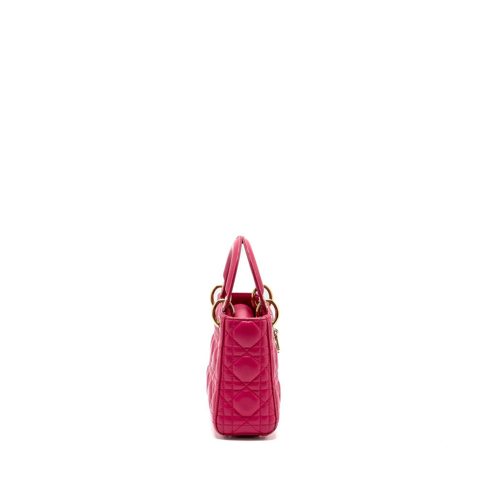 Dior mini lady dior lambskin pink GHW