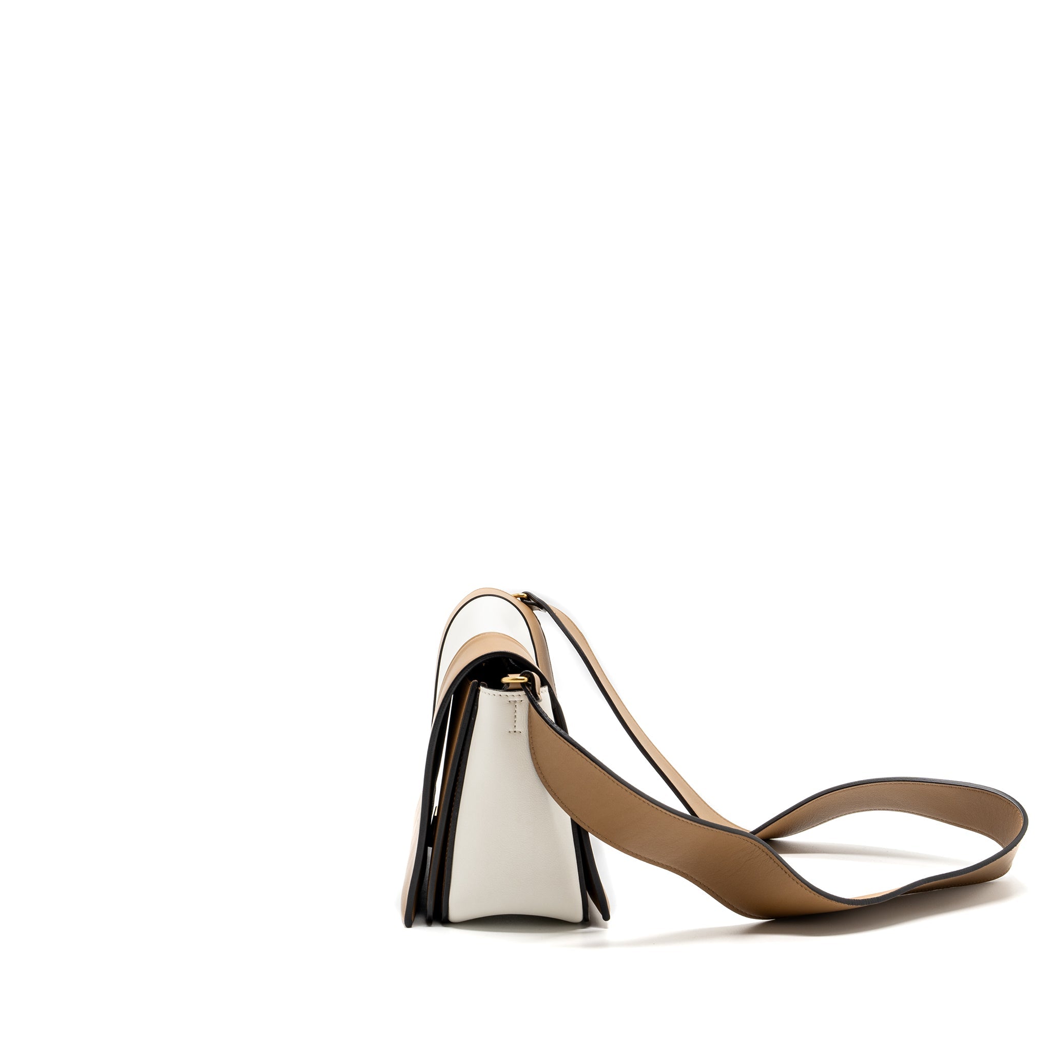 Celine Frame Bag Calfskin White/Brown