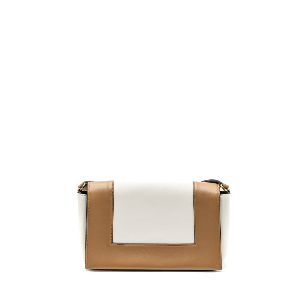 Celine Frame Bag Calfskin White/Brown