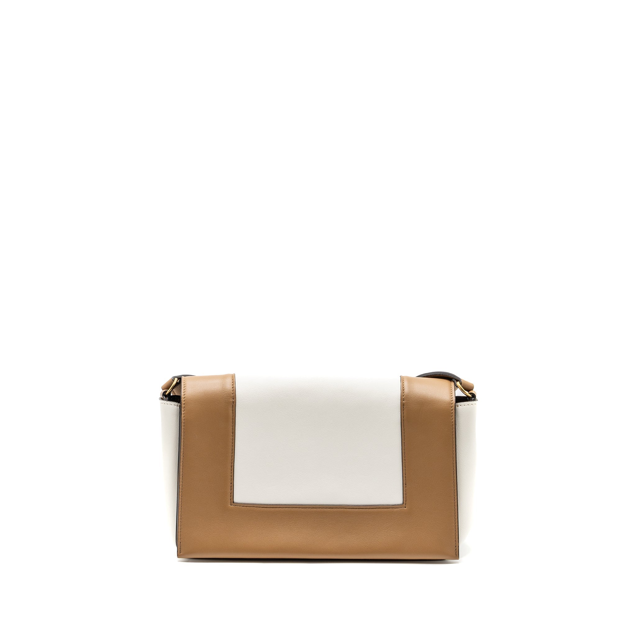 Celine Frame Bag Calfskin White/Brown