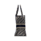Dior medium book tote blue oblique emboidery