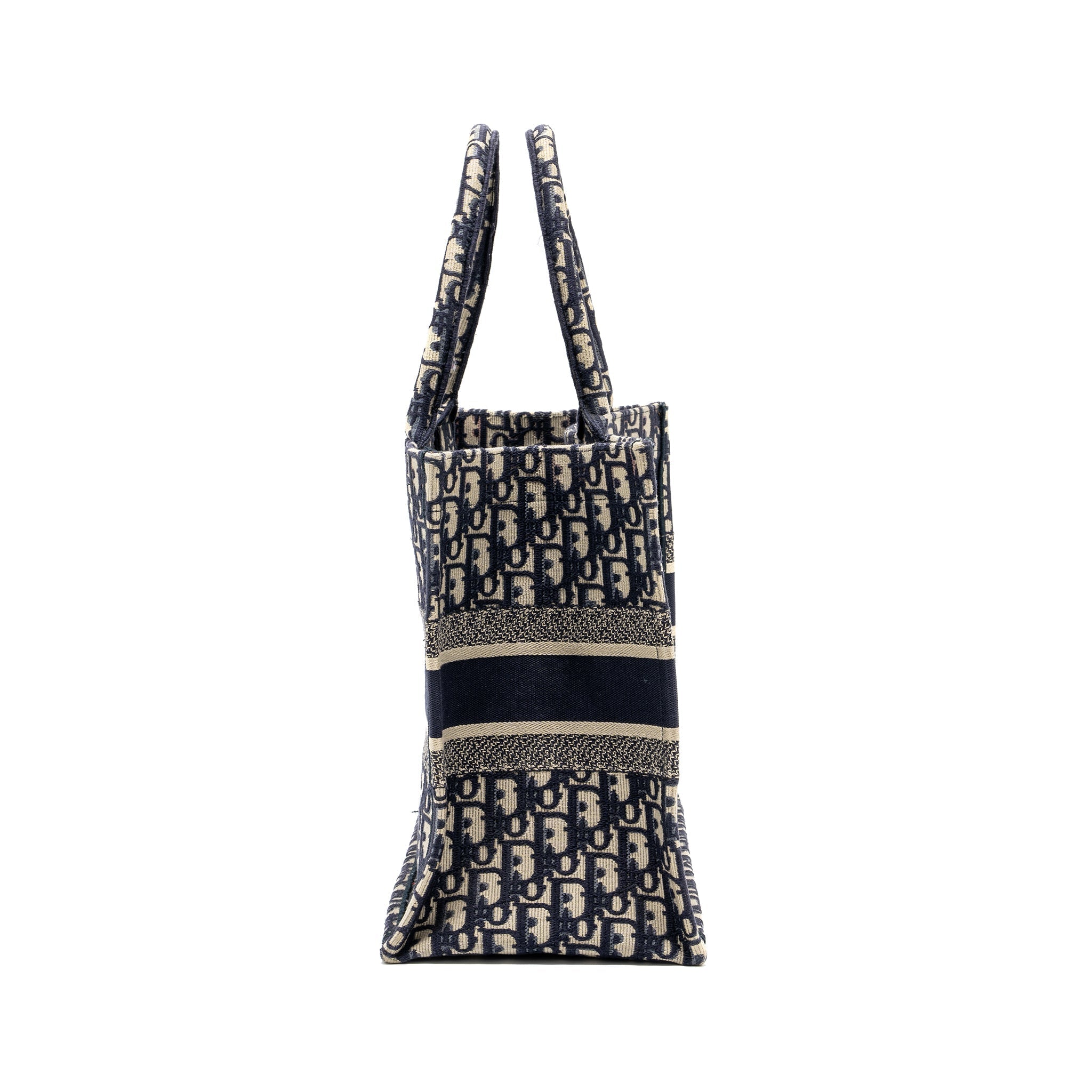 Dior medium book tote blue oblique emboidery