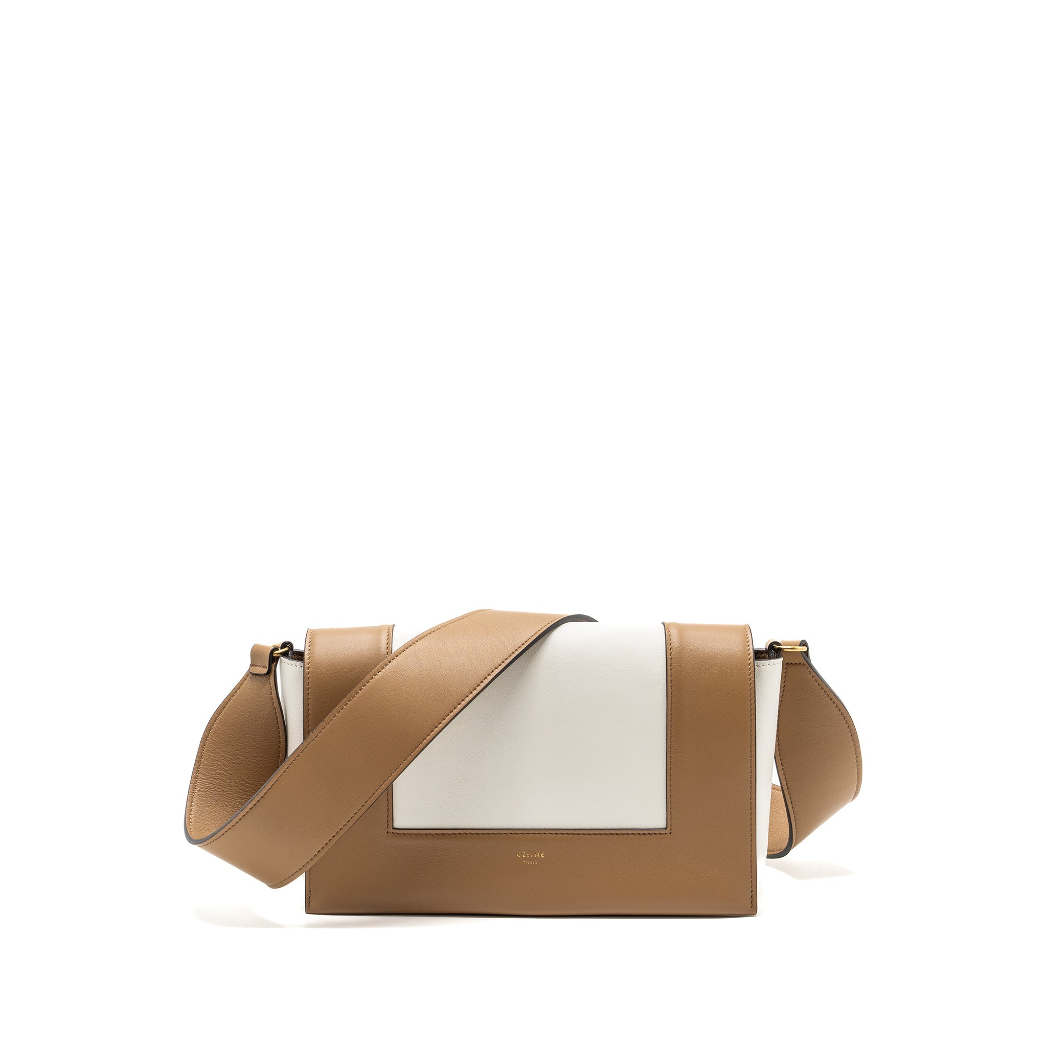 Celine Frame Bag Calfskin White/Brown