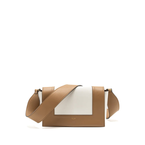 Celine Frame Bag Calfskin White/Brown