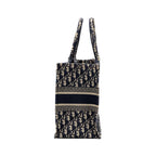 Dior medium book tote blue oblique emboidery