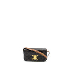 Celine Triomphe Shouder Bag Triomphe Canvas / Calfskin Tan