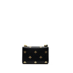 Gucci padlock chain bag bee print calfskin black GHW