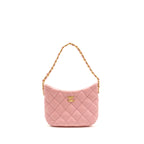 Chanel 22k Hobo Shoulder Bag with Logo Chain Lambskin Pink GHW (microchip)