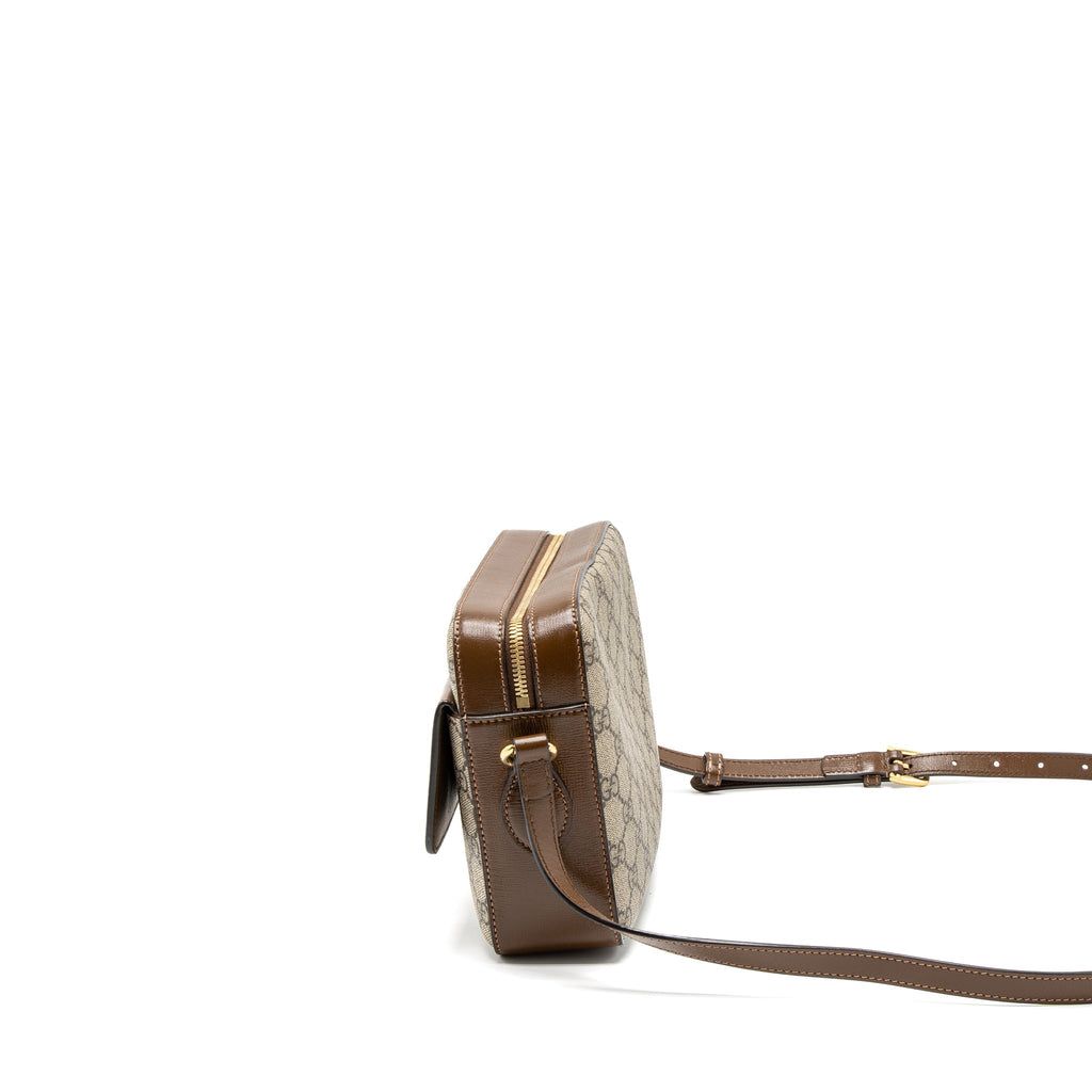 Gucci Small Horsebit 1955 Shoulder Bag GG Supreme Canvas GHW