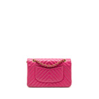 Chanel Medium chevron Classic Double flap bag lambskin pink GHW