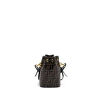 Fendi mini mon tresor bucket bag calfskin brown / black GHW