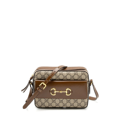 Gucci Small Horsebit 1955 Shoulder Bag GG Supreme Canvas GHW