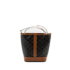 Celine small bucket IN TRIOMPHE CANVAS AND CALFSKIN TAN