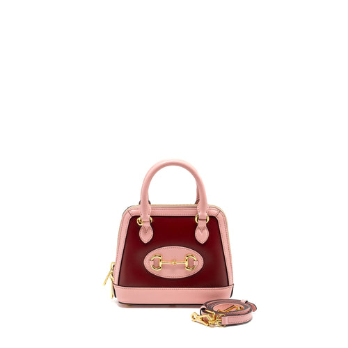 Gucci Horsebit 1955 mini top handle bag calfskin multicolour pink GHW
