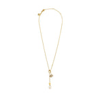 Dior CD Star and Pearl Drop Necklace Crystal Gold Tone