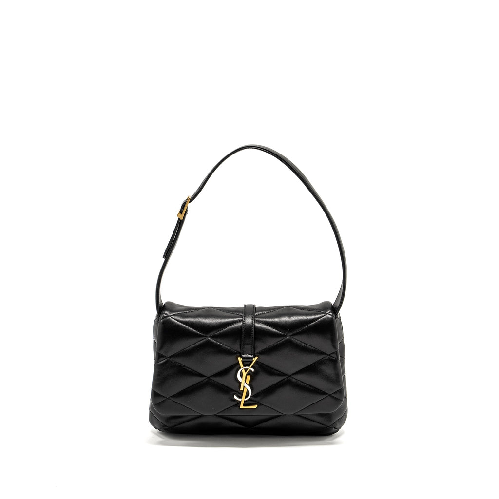 Saint Laurent/YSL LE 57 Quilted Hobo Shoulder Bag Lambskin Black Multicolour Hardware