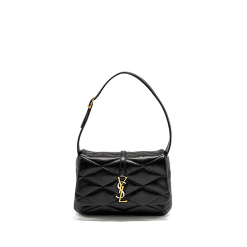 Saint Laurent/YSL LE 57 Quilted Hobo Shoulder Bag Lambskin Black Multicolour Hardware