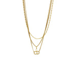 Dior CD and Pearl Necklace Crystal Gold Tone