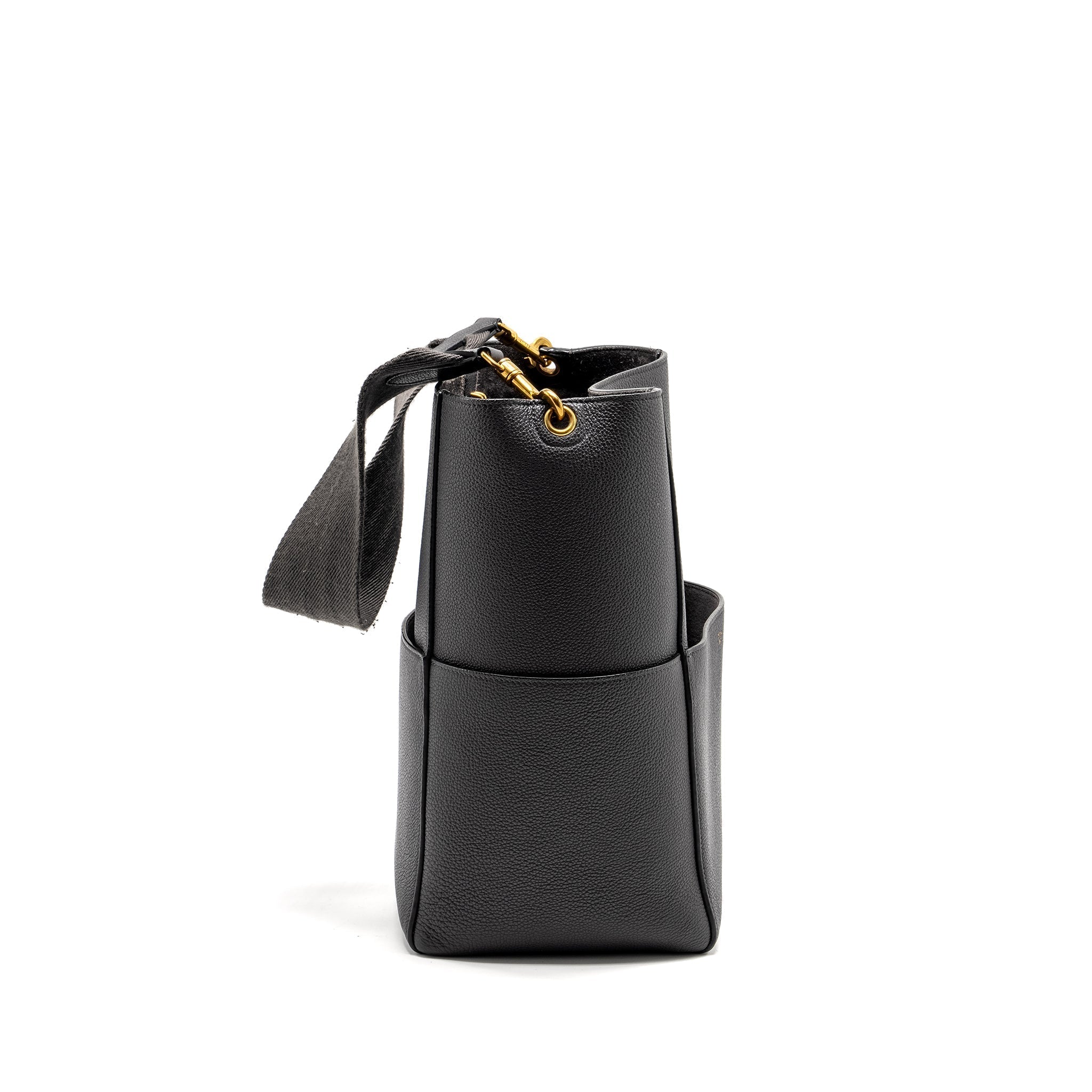 Celine Sangle Bucket Bag Calfskin Dark Grey