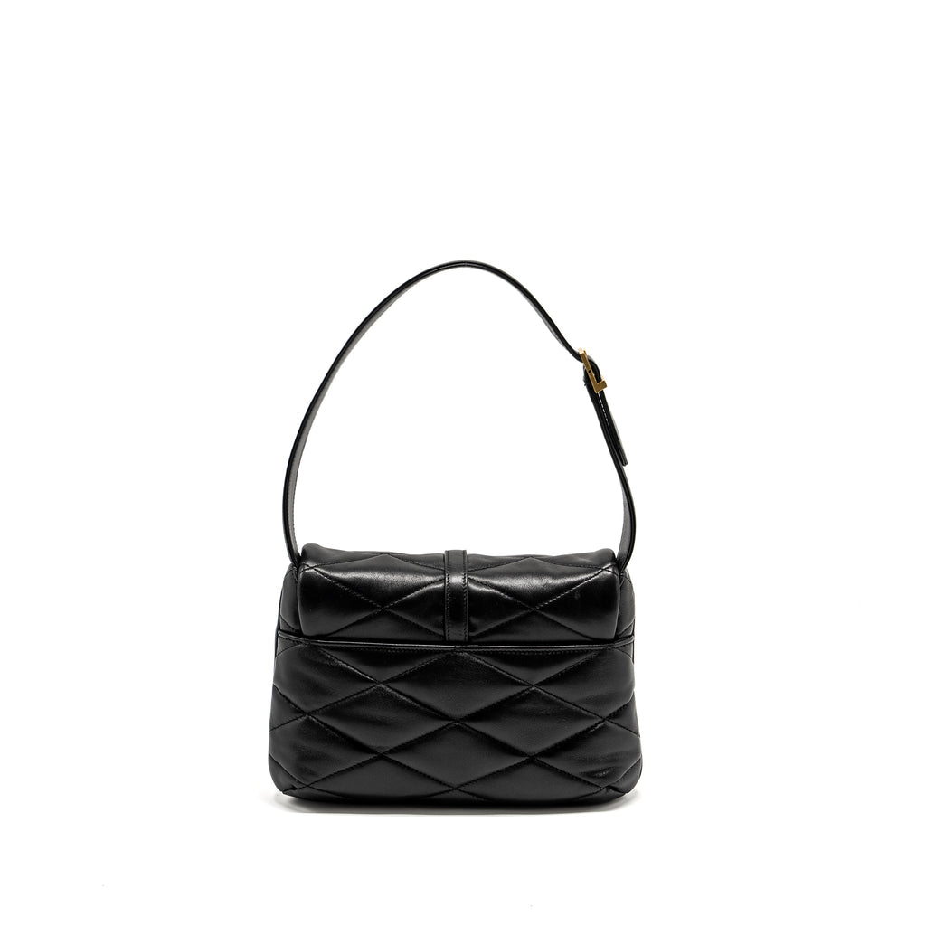 Saint Laurent/YSL LE 57 Quilted Hobo Shoulder Bag Lambskin Black Multicolour Hardware