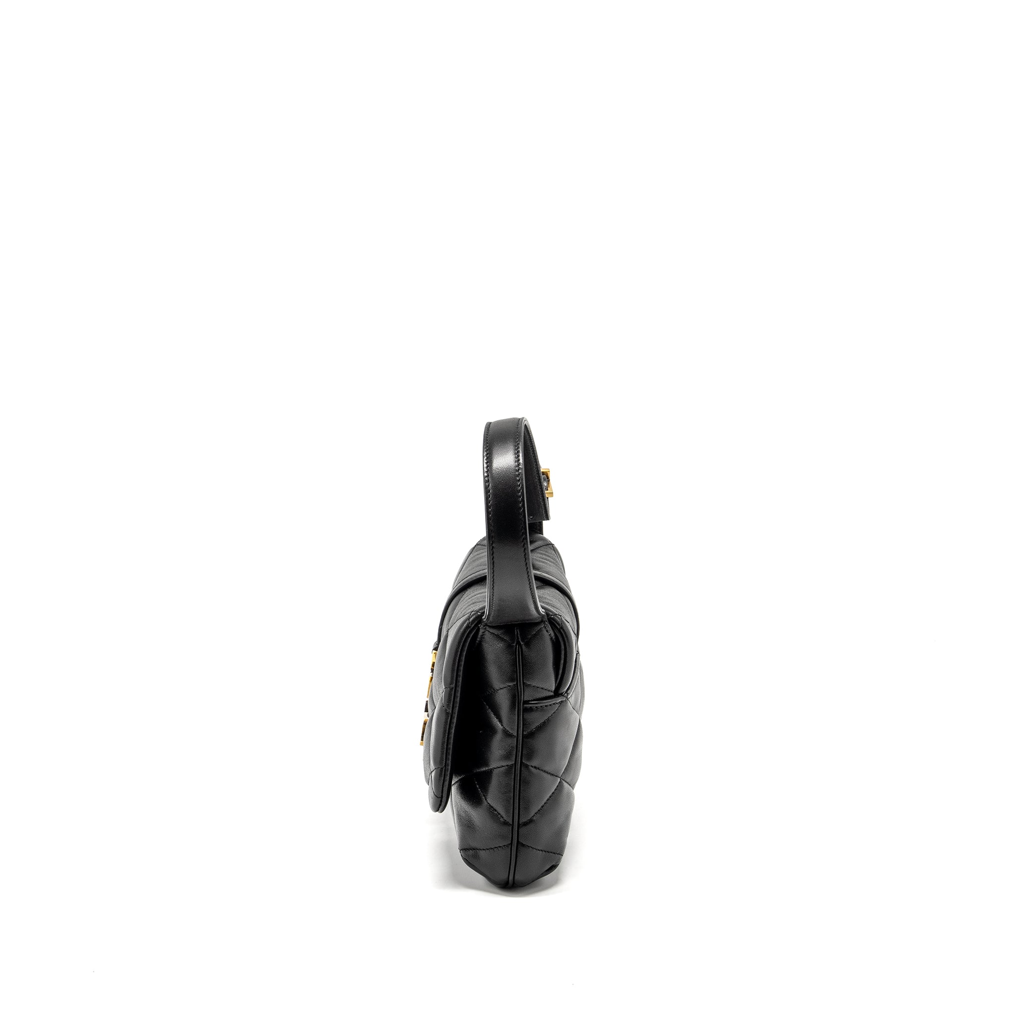 Saint Laurent/YSL LE 57 Quilted Hobo Shoulder Bag Lambskin Black Multicolour Hardware