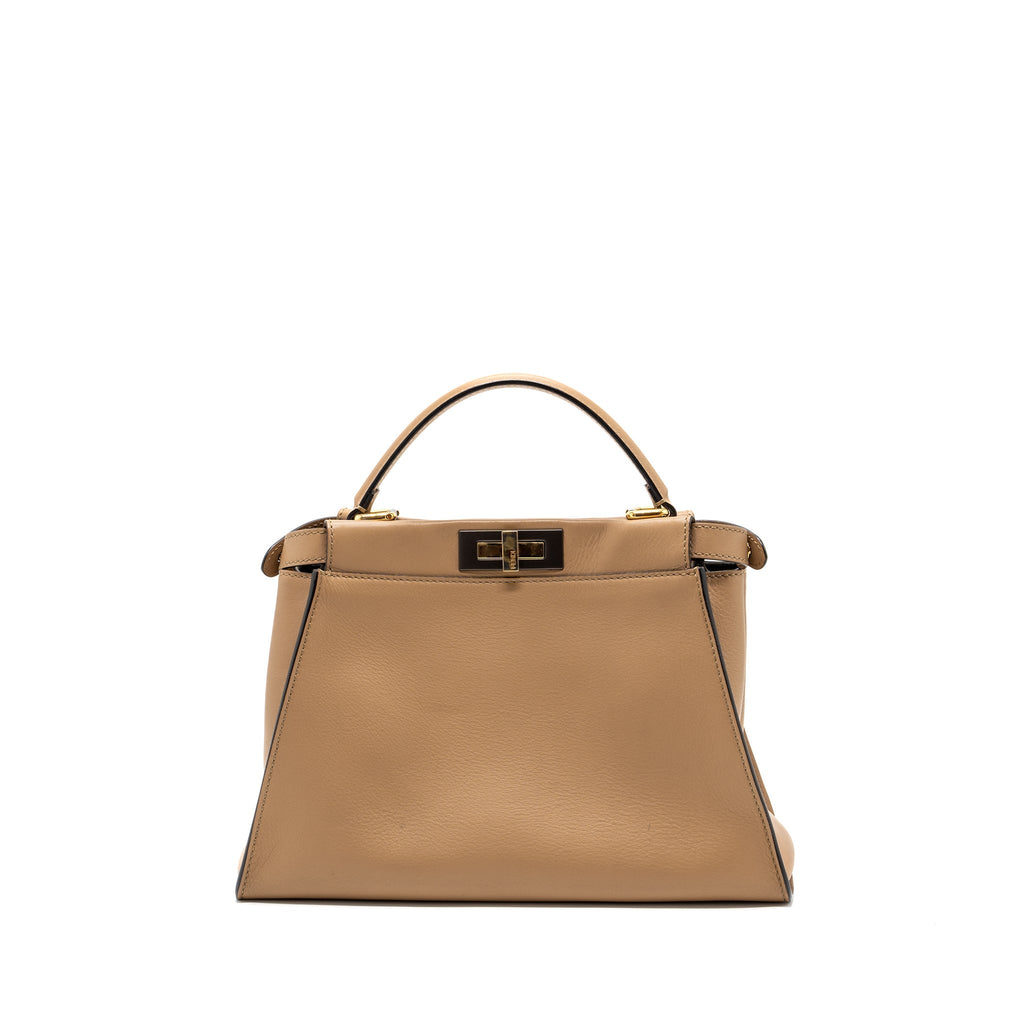 Fendi medium peekaboo calfskin tobacco multicolor hardware