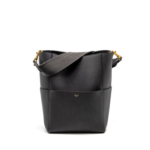Celine Sangle Bucket Bag Calfskin Dark Grey