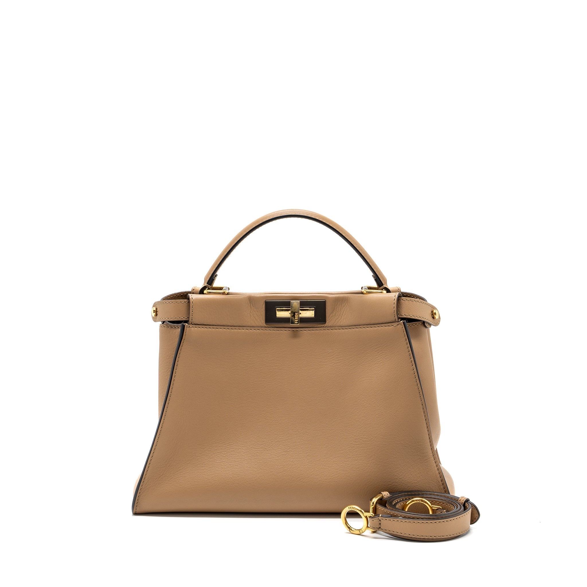 Fendi medium peekaboo calfskin tobacco multicolor hardware