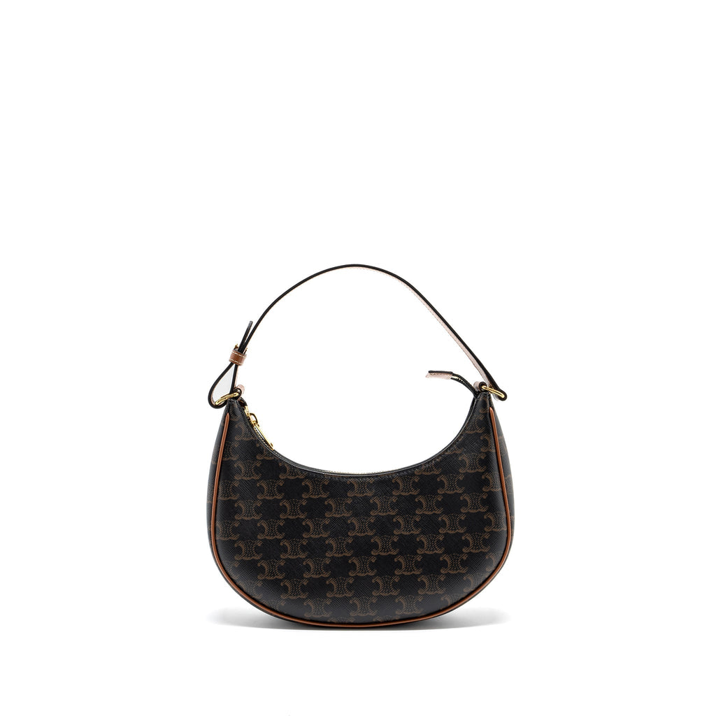 Celine Ava bag triomphe canvas / calfskin brown