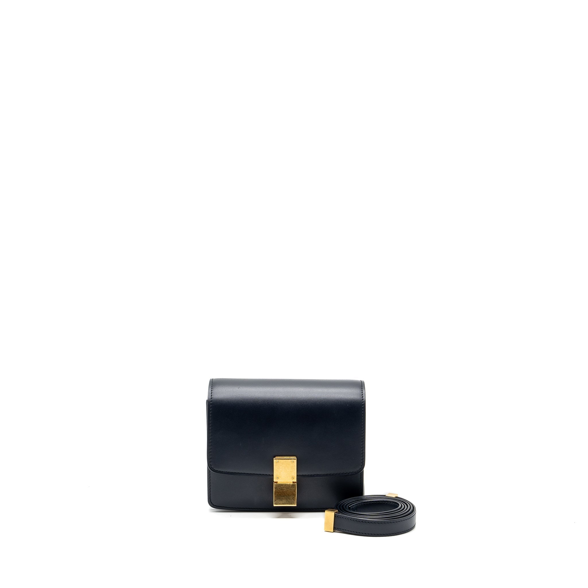 Celine mini box bag calfskin dark blue