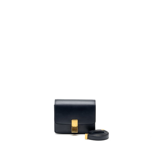 Celine mini box bag calfskin dark blue
