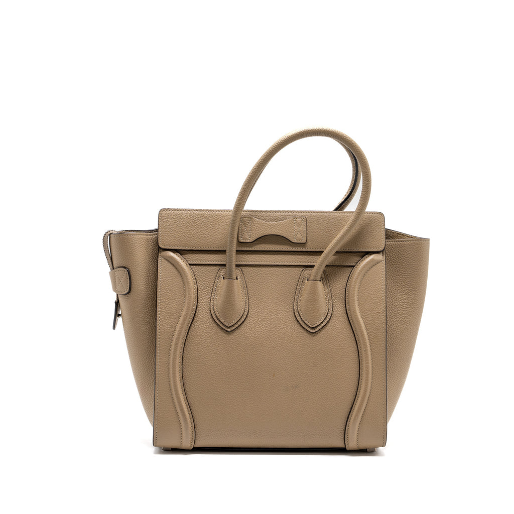 Celine micro luggage bag calfskin dune