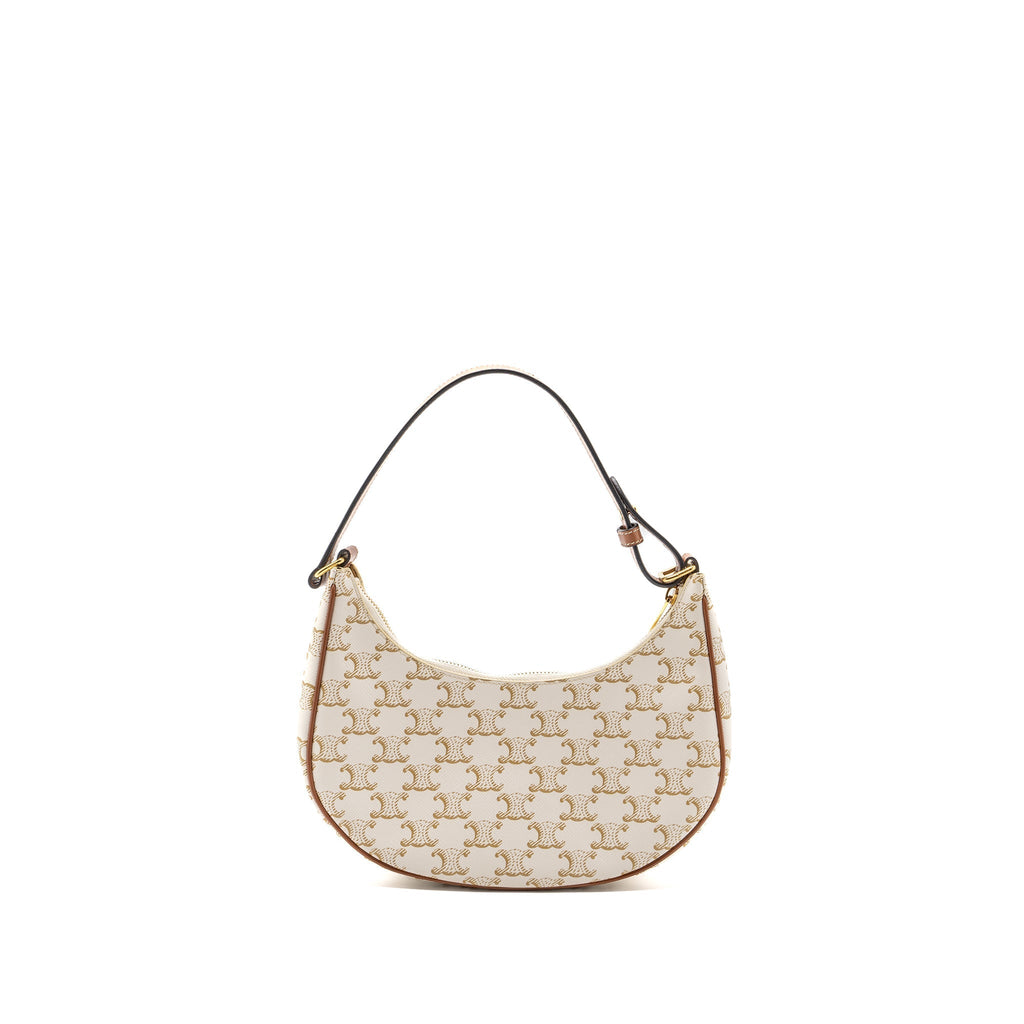 Celine Ava Bag Triomphe Canvas/Calfskin White
