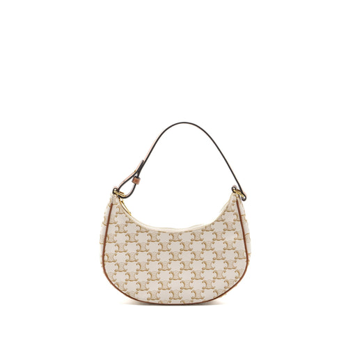 Celine Ava Bag Triomphe Canvas/Calfskin White