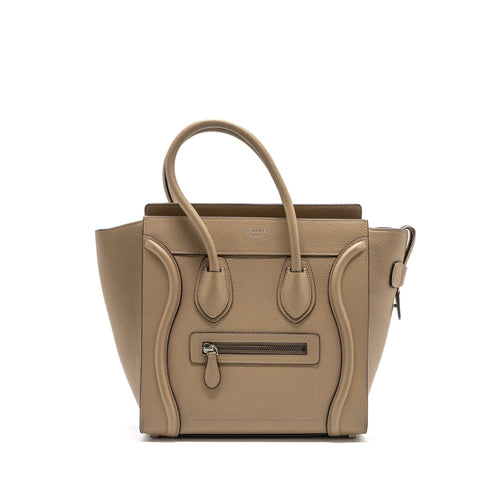 Celine micro luggage bag calfskin dune