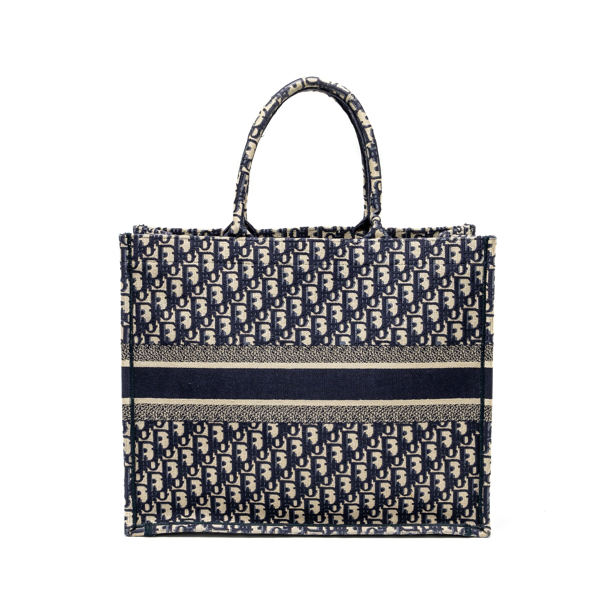 Dior Large Book tote blue oblique EMBROIDERY