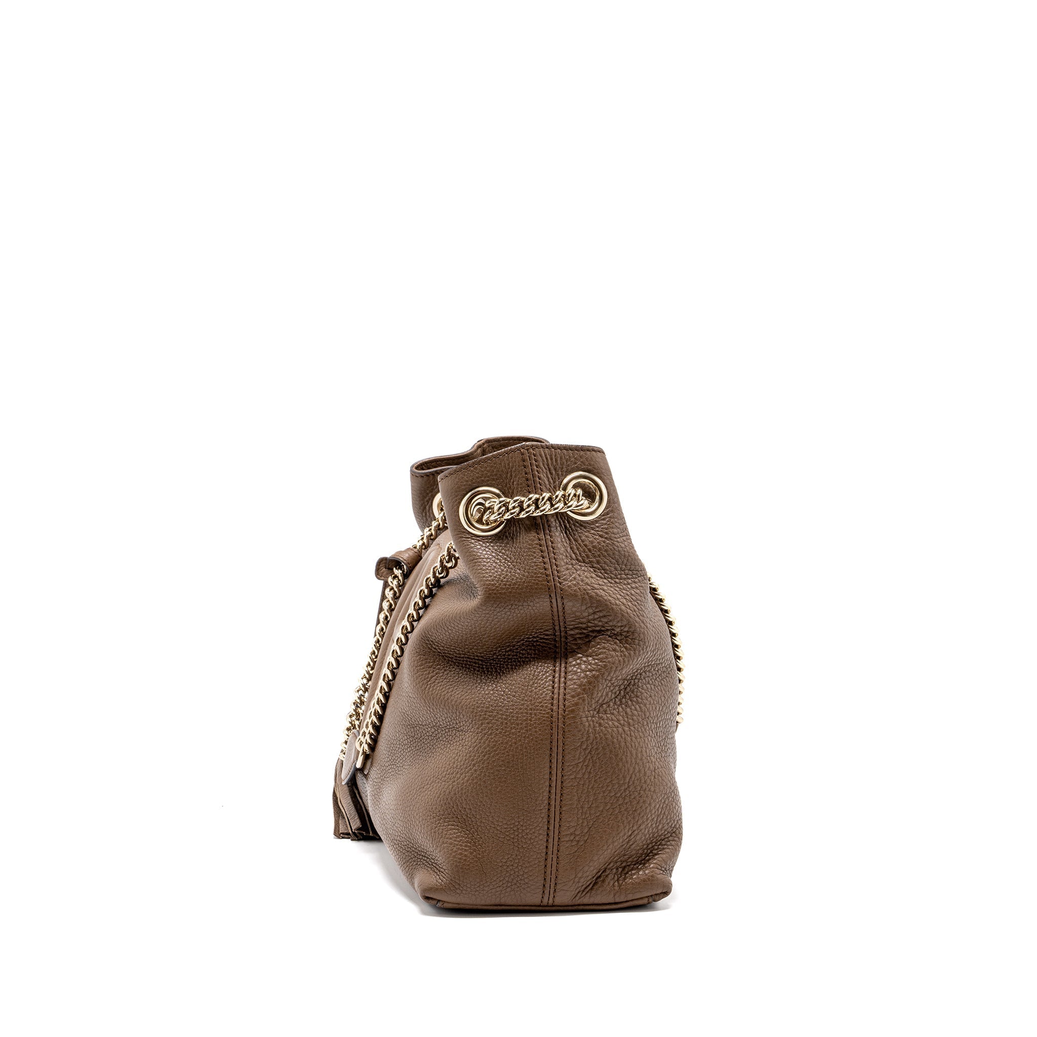 Gucci disco tote bag calfskin brown LGHW