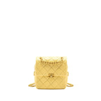 Chanel 22P quilted flap backpack caviar light yellow GHW (Microchip)